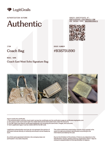 Coach East West Soho Signature Tote Bag