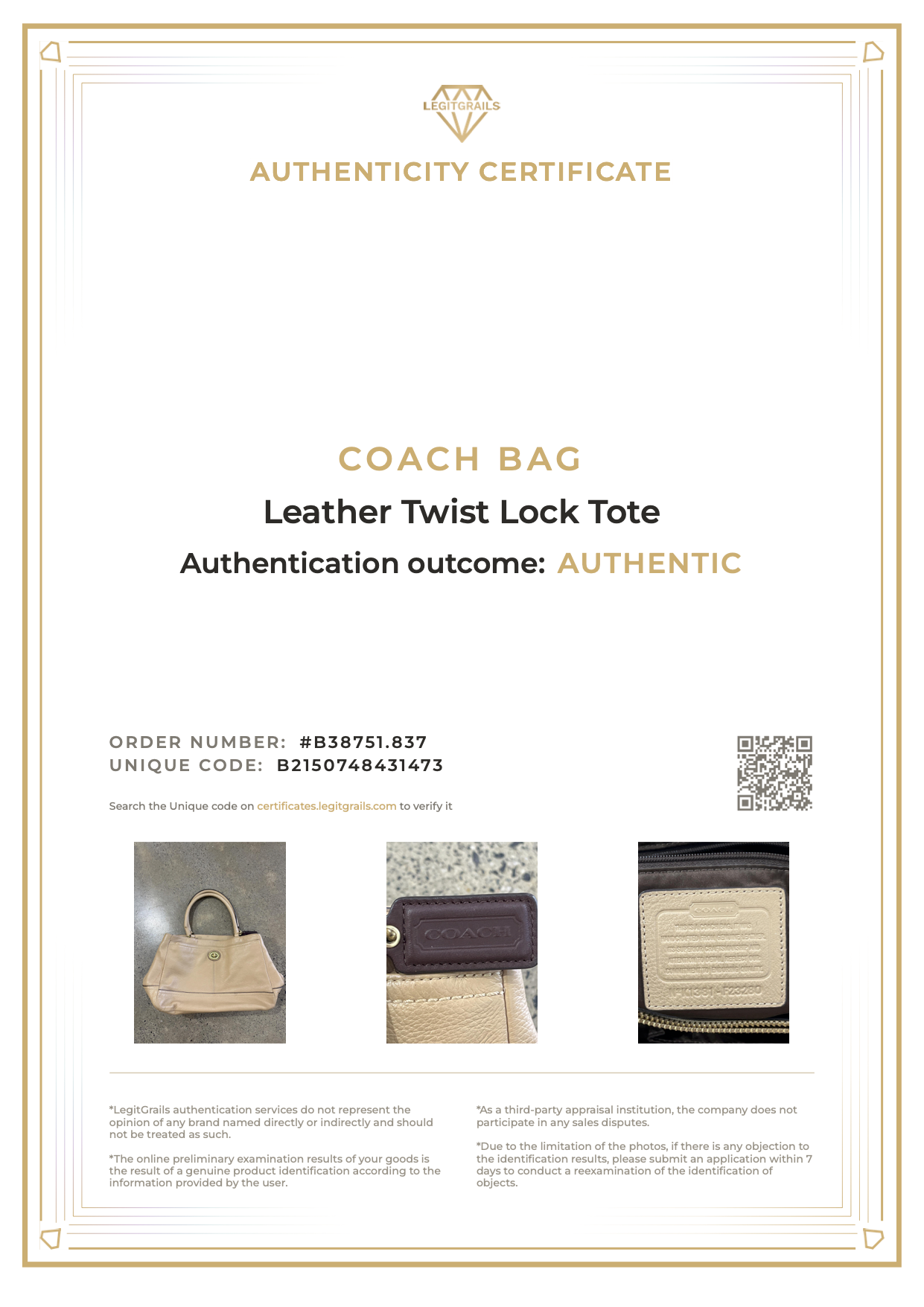 (PRE-ORDER) Coach Leather Twist Lock Tote