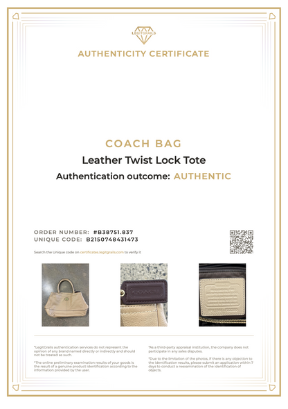 (PRE-ORDER) Coach Leather Twist Lock Tote
