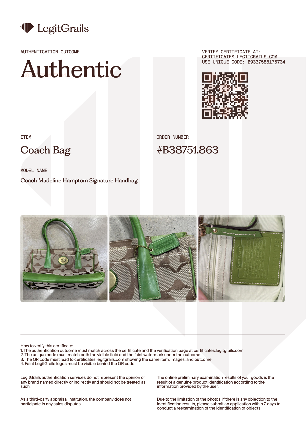 Coach Madeline Hampton Signature Bag