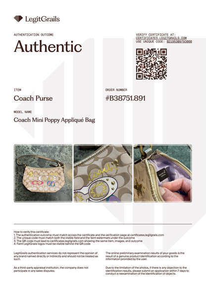 Coach Mini Poppy Applique Bag