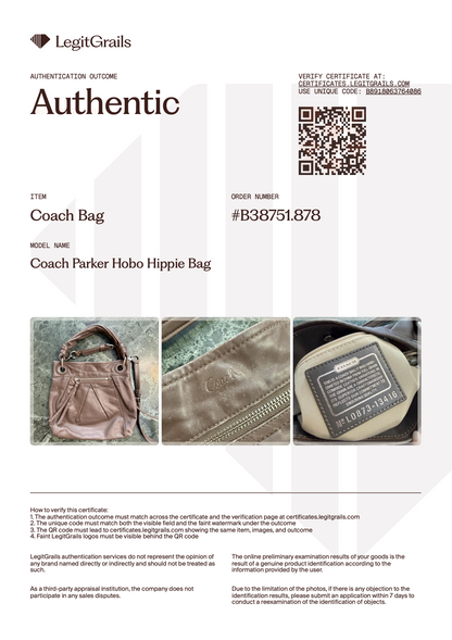 Coach Parker Hobo Hippie Bag