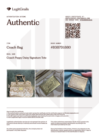 Coach Poppy Daisy Signature Tote Bag