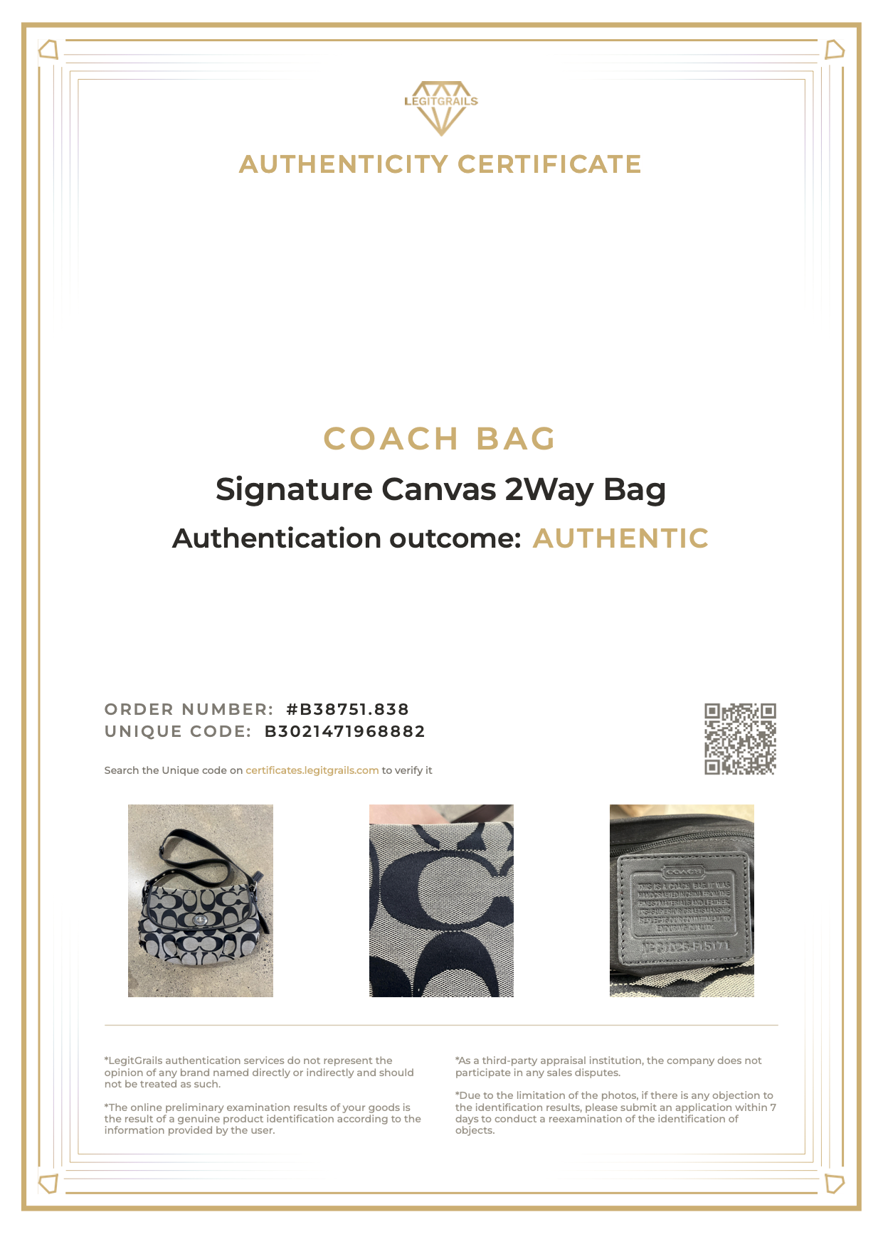 Coach Signature Canvas 2Way Bag