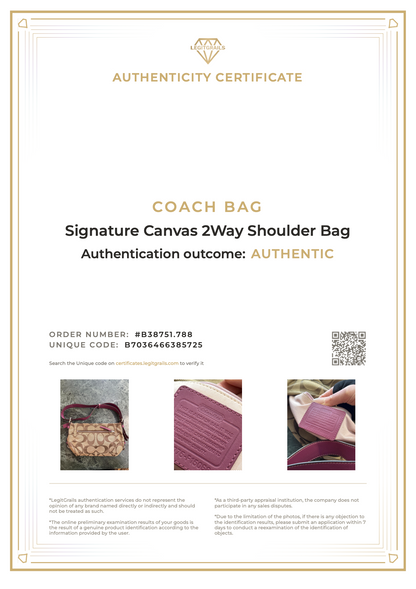 (PRE-ORDER) Coach Signature Canvas 2Way Shoulder Bag