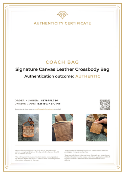 (PRE-ORDER) Coach Signature Canvas Leather Crossbody Bag