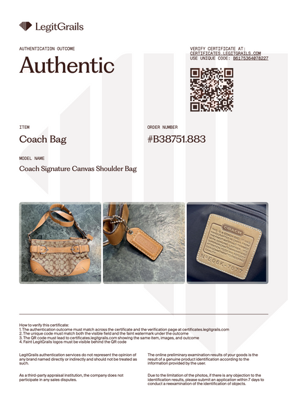 Coach Signature Canvas Shoulder Bag