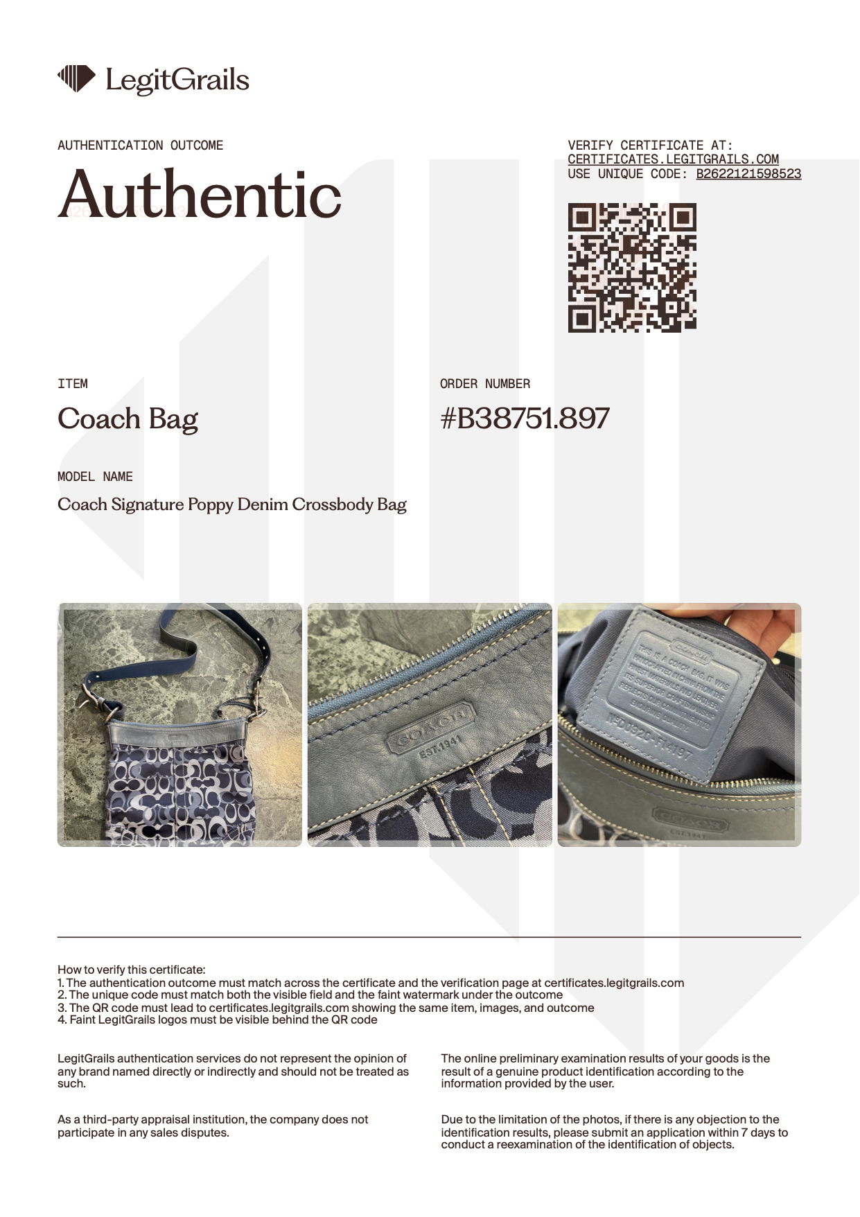 Coach Signature Denim Crossbody Bag