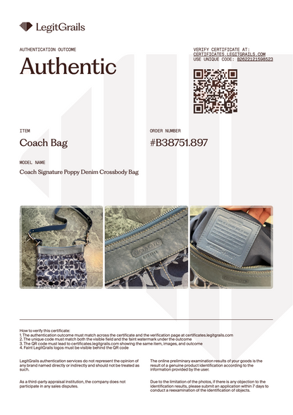 Coach Signature Denim Crossbody Bag