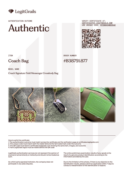 Coach Signature Field Messenger Crossbody Bag