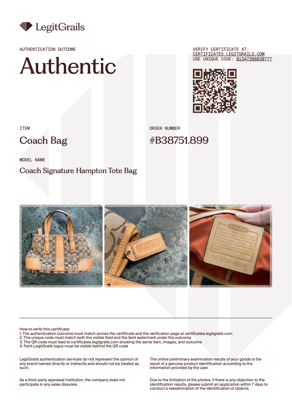 Coach Signature Hampton Tote Bag
