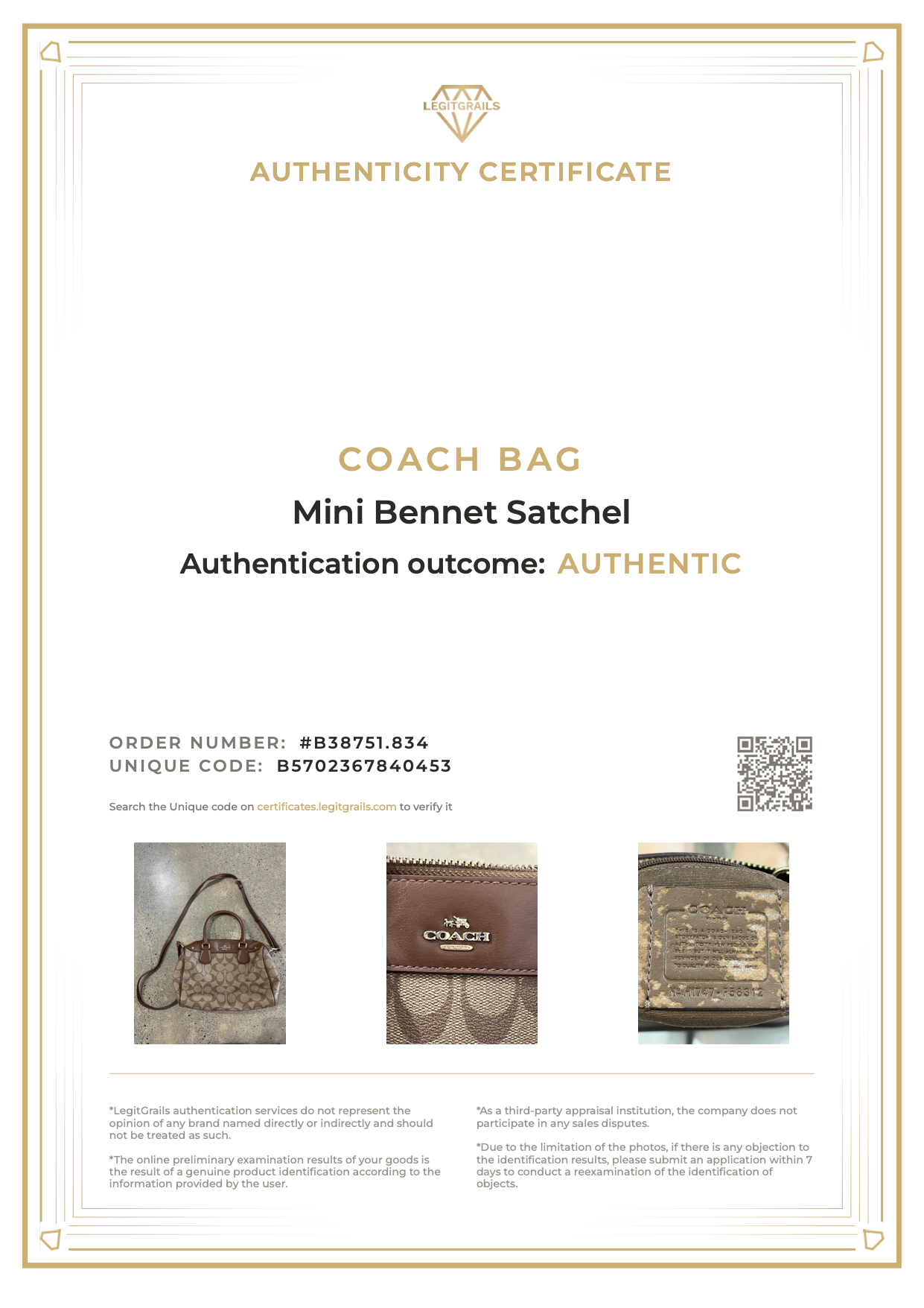 (PRE-ORDER) Coach Signature Mini Bennet Satchel