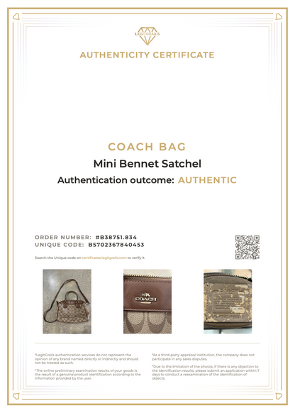 (PRE-ORDER) Coach Signature Mini Bennet Satchel