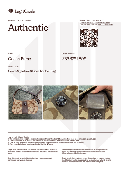 Coach Signature Stripe Shoulder Bag