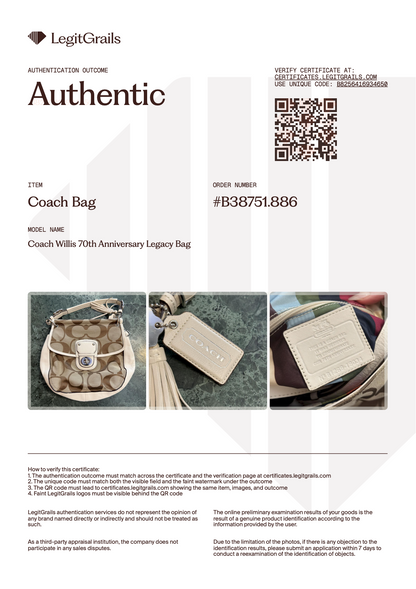 Coach Willis 70th Anniversary Legacy Bag