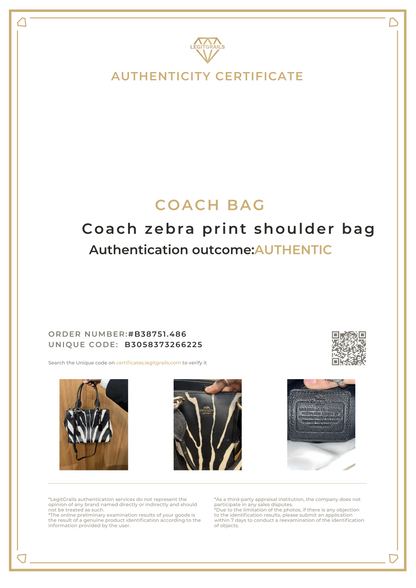 Coach Zebra Print Shoulder Bag
