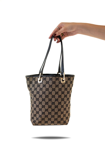 Gucci GG Canvas Tote Bag Beige and Black