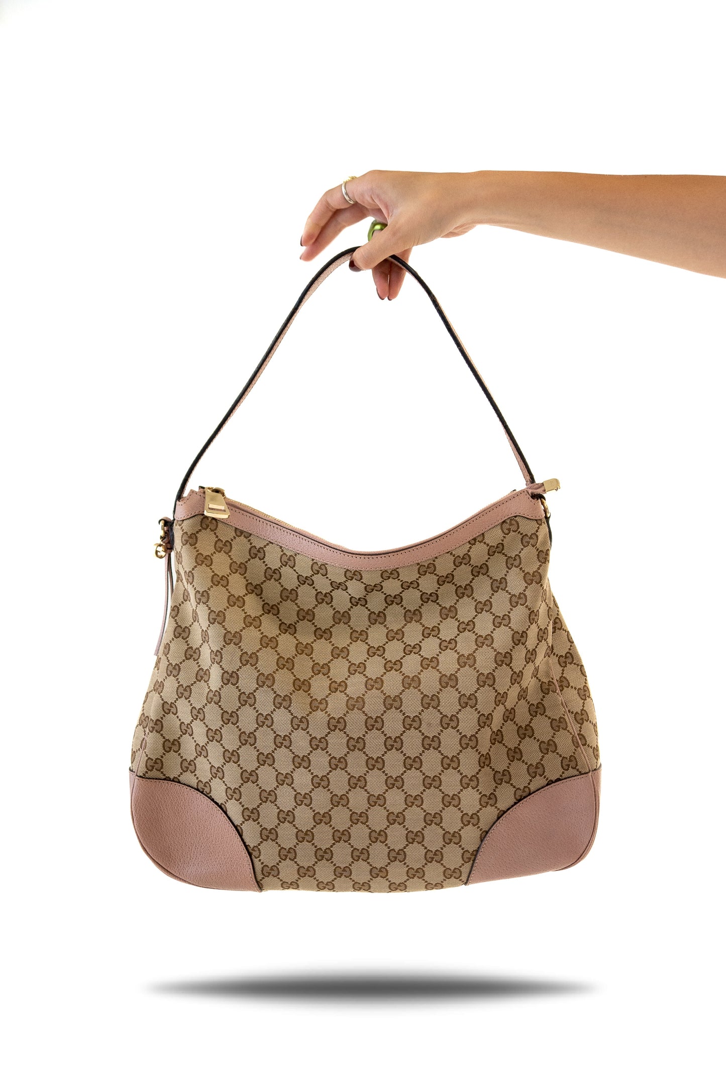 Gucci Large Bree Hobo Bag GG Canvas