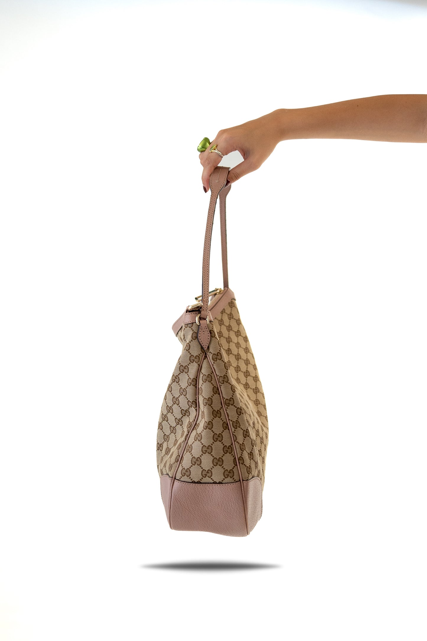 Gucci Large Bree Hobo Bag GG Canvas