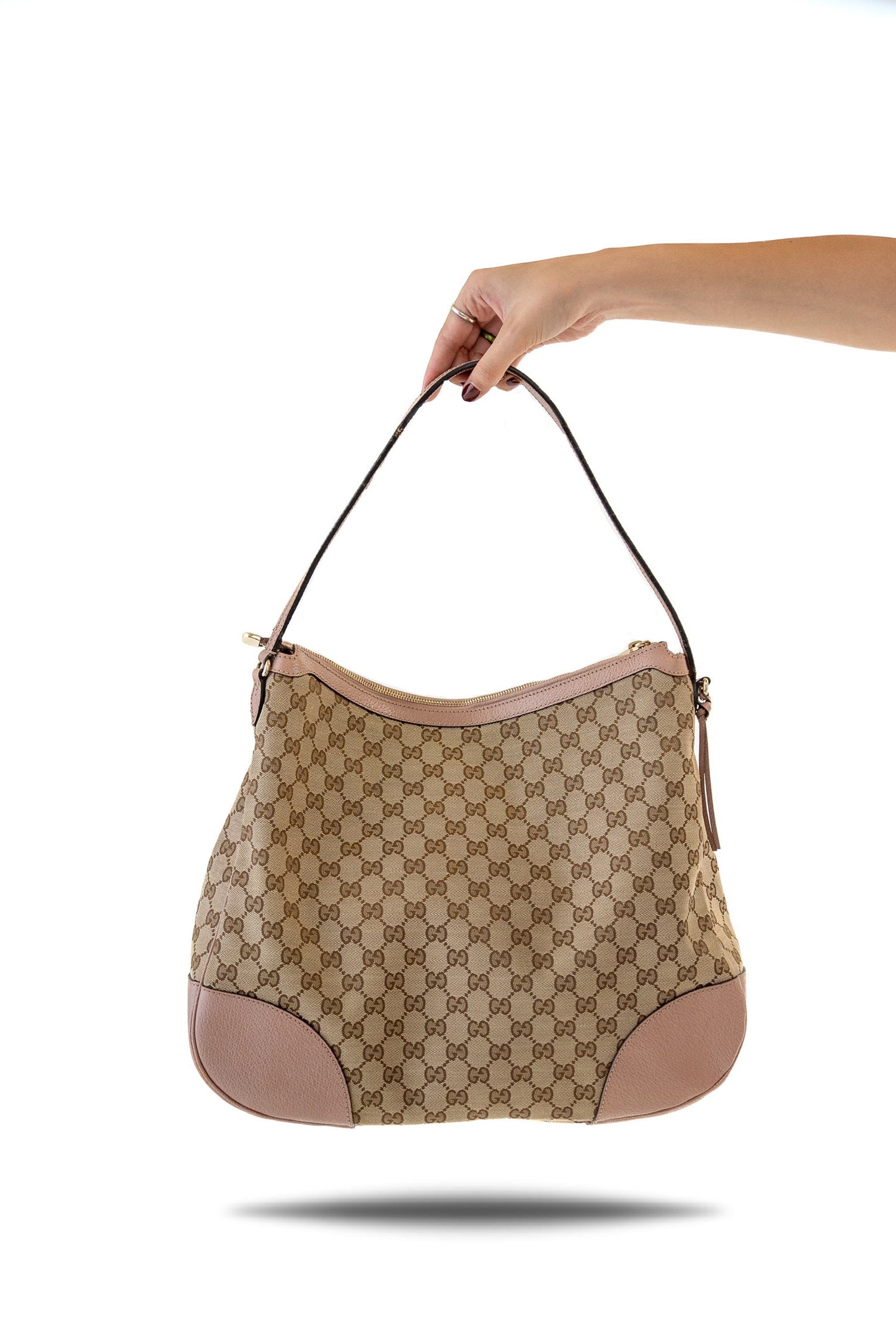 Gucci Large Bree Hobo Bag GG Canvas