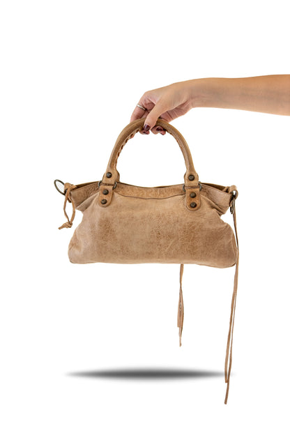 Balenciaga Beige Motorcycle City Bag