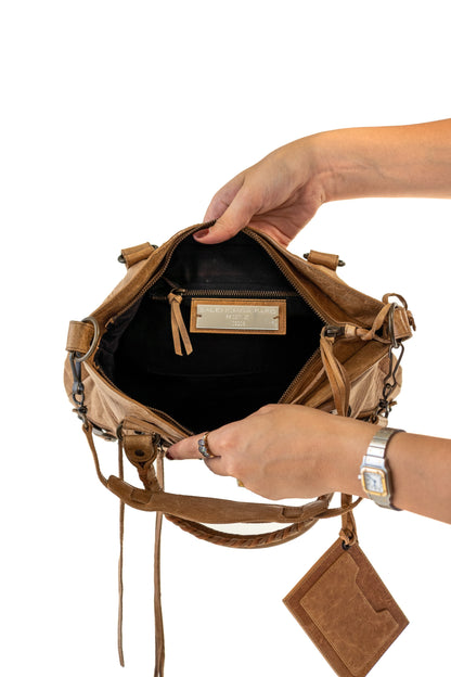 Balenciaga Beige Motorcycle City Bag