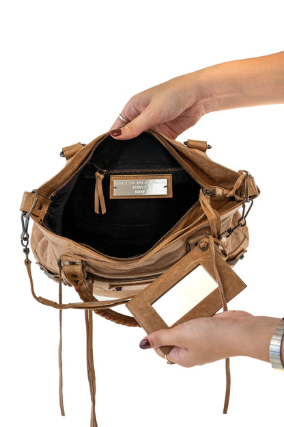 Balenciaga Beige Motorcycle City Bag