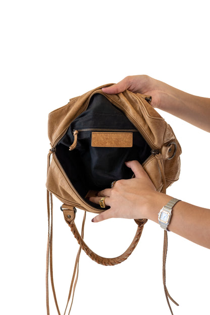 Balenciaga Beige Motorcycle City Bag