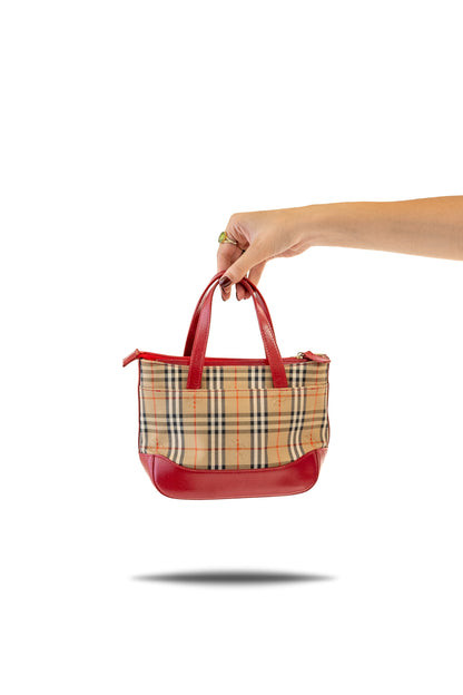 Burberry Nova Check Mini Bag with Red Details