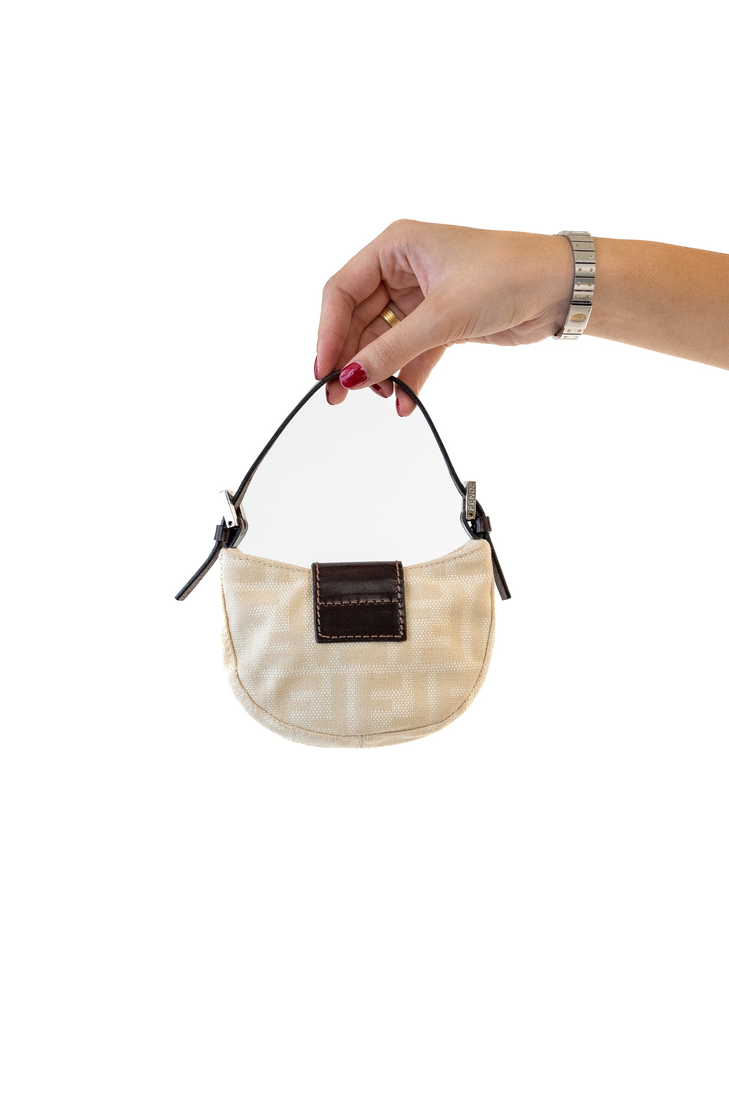 Fendi Beige Mini Croissant Baguette