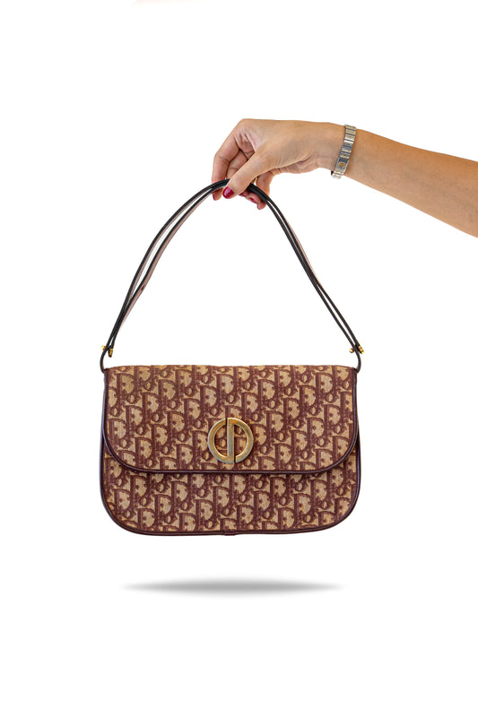 Christian Dior Brown Monogram Shoulder Bag
