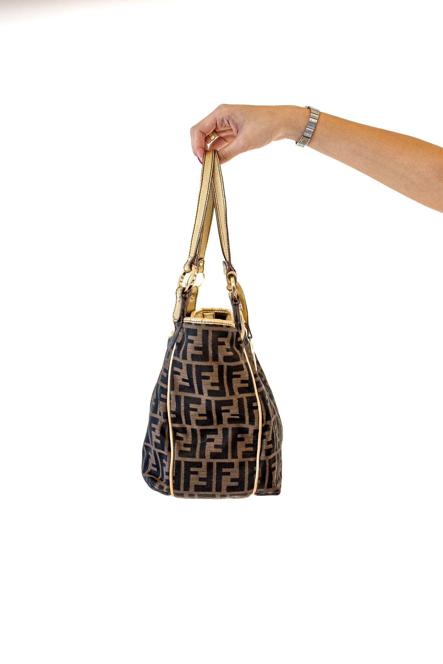 Fendi Gold Zucca Shoulder Bag