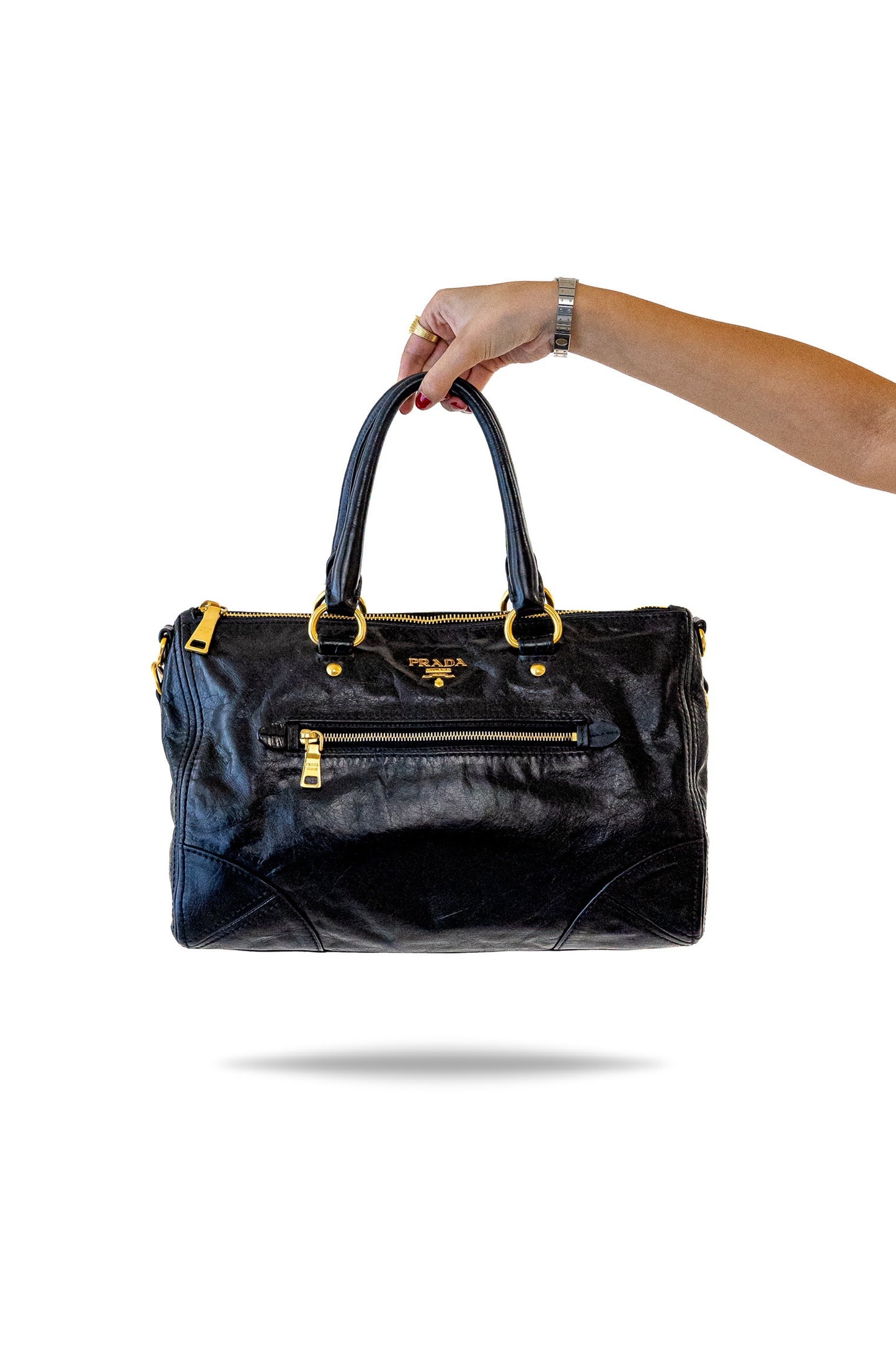 Prada Vitello Shine Black Bag