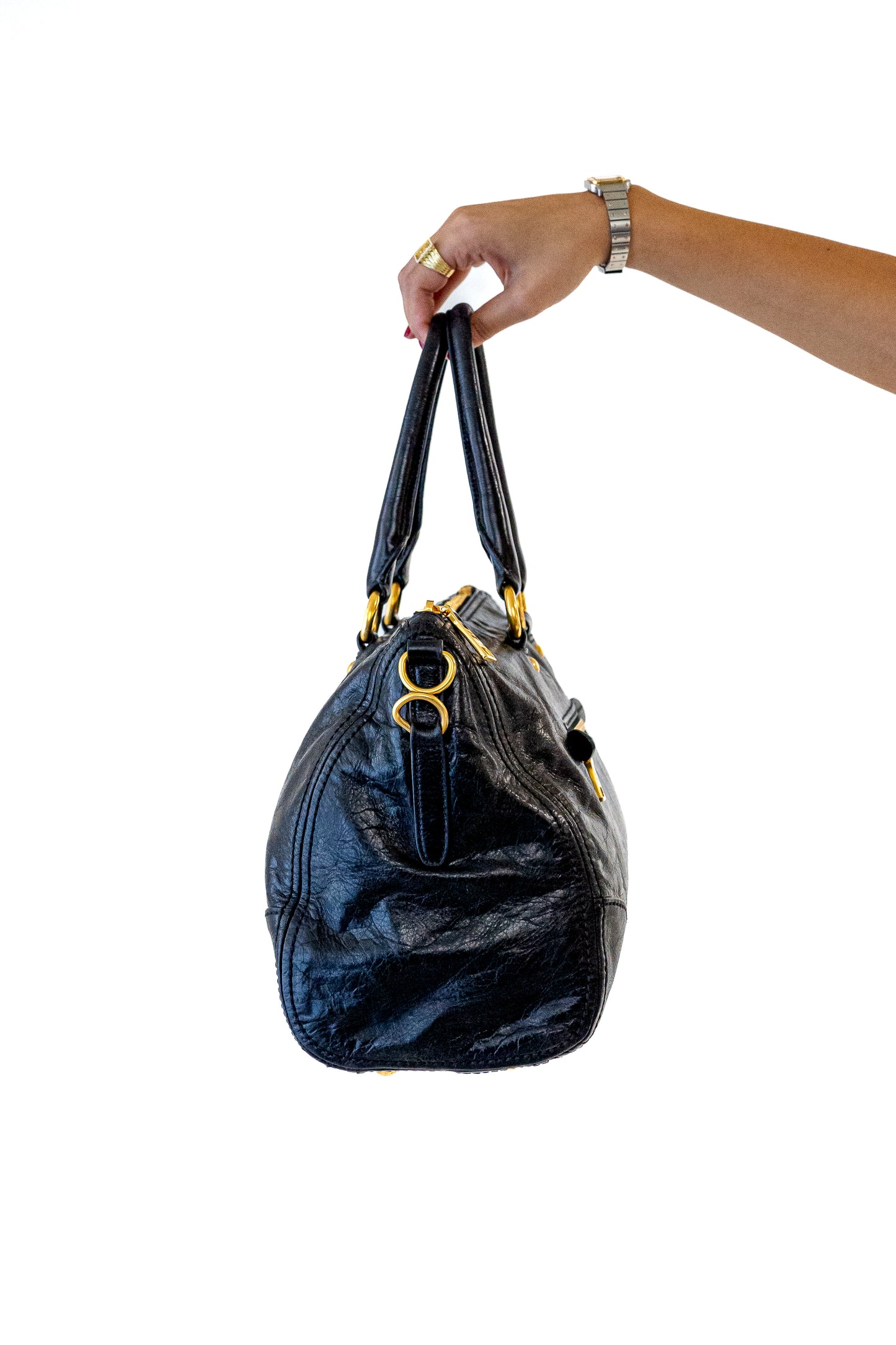 Prada Vitello Shine Black Bag