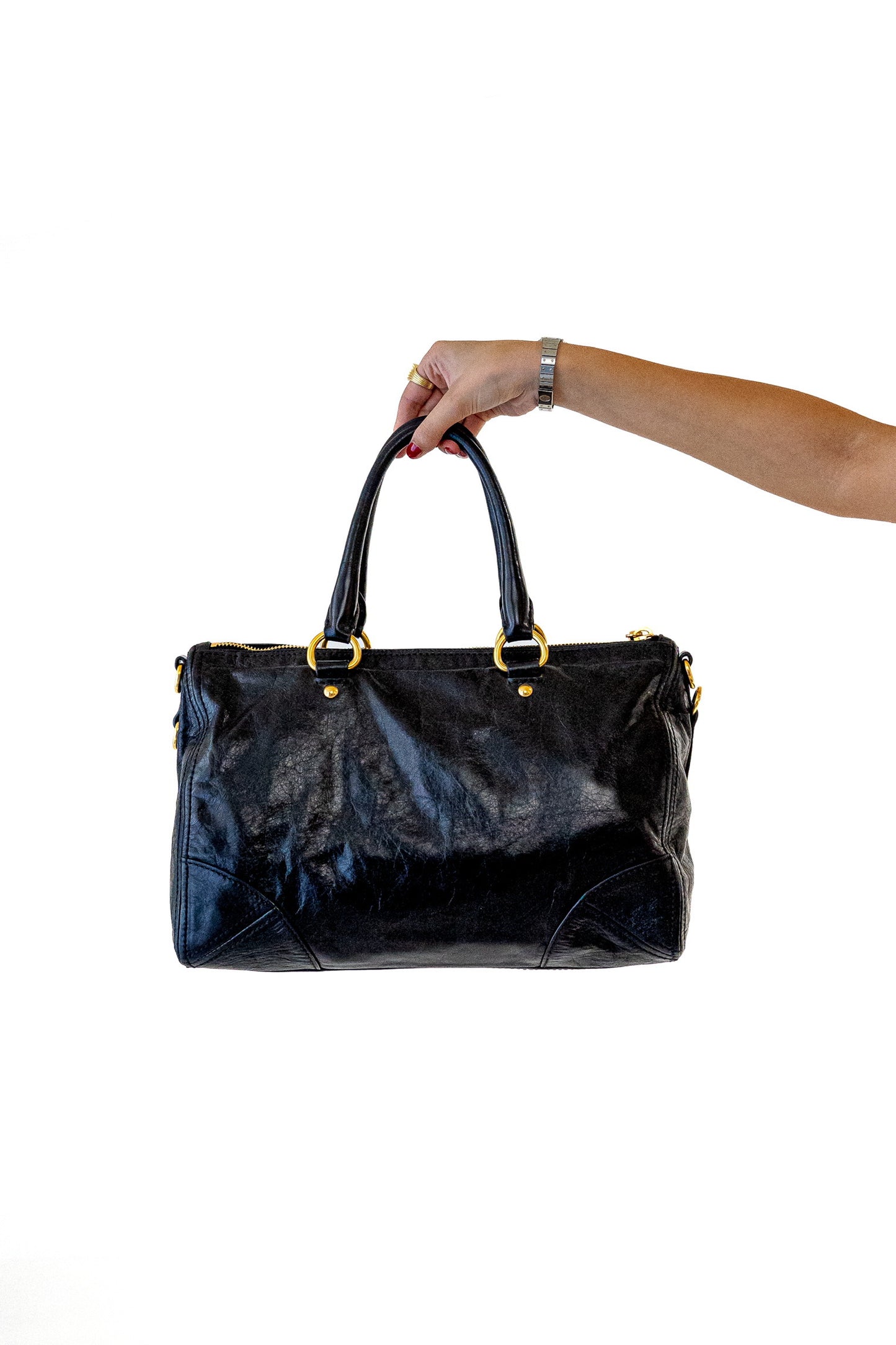 Prada Vitello Shine Black Bag