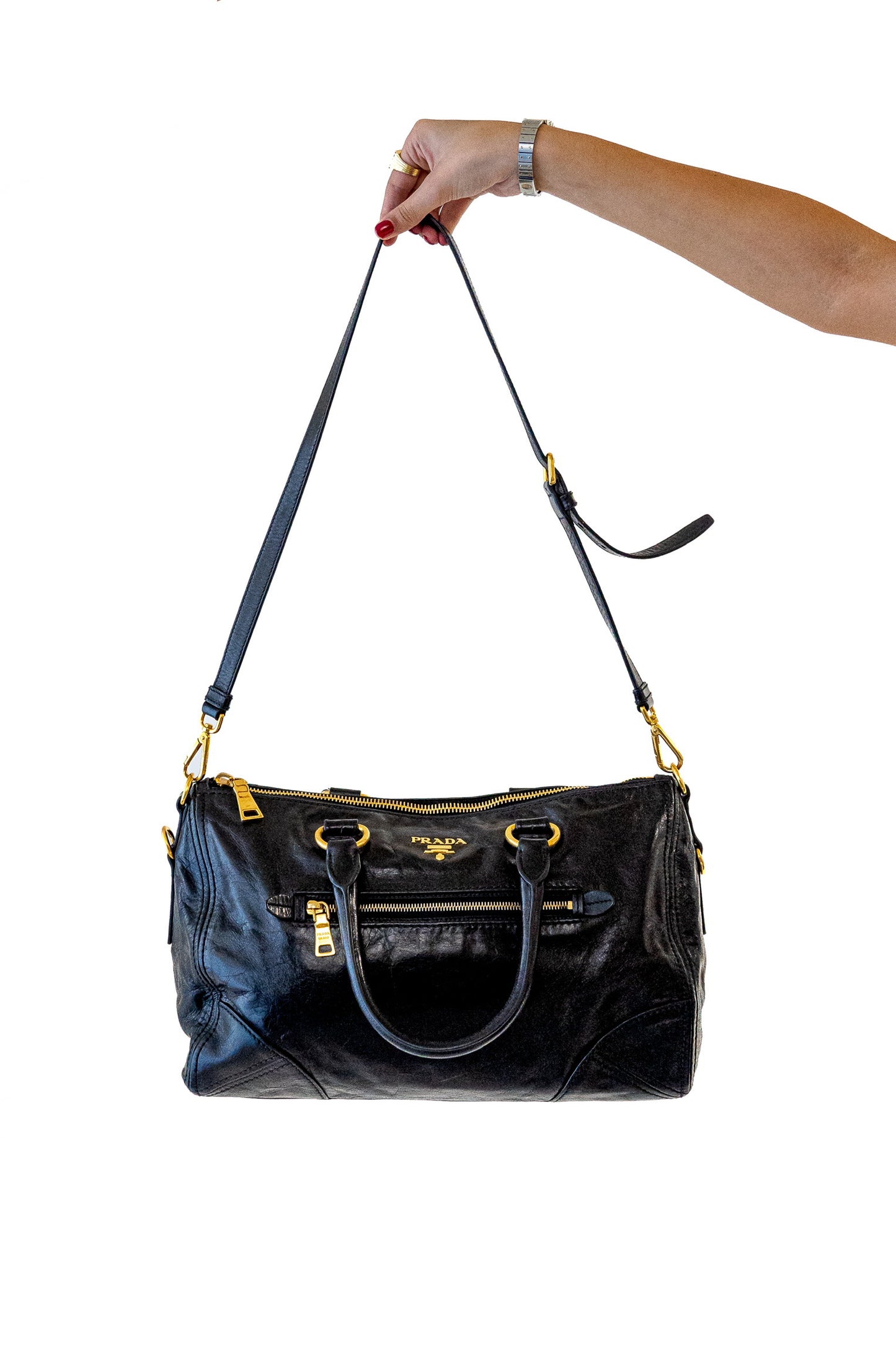 Prada Vitello Shine Black Bag