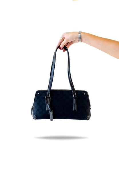 Gucci Black Canvas GG Shoulder Bag