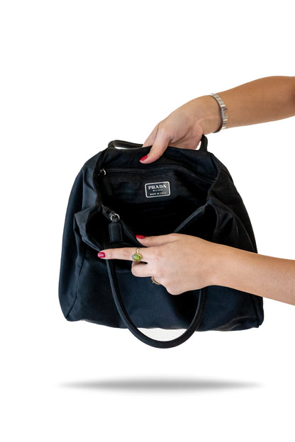 Prada Black Mini Double Strap Tote Bag