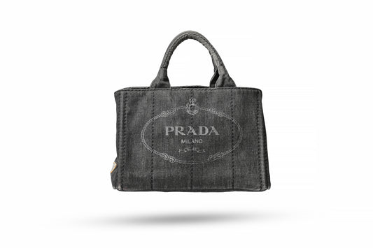 Prada Canapa Washed Black Tote