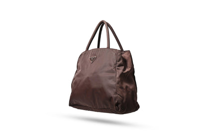 Prada Brown Nylon Tote Bag