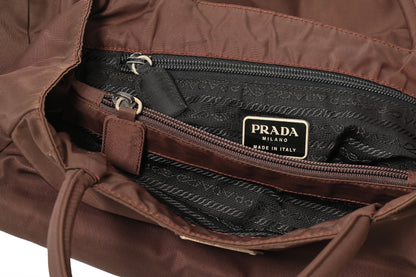 Prada Brown Nylon Tote Bag