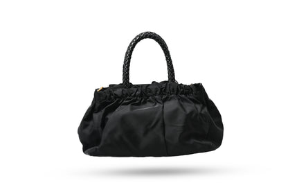 Prada Black Nylon Tessuto w\ Bow