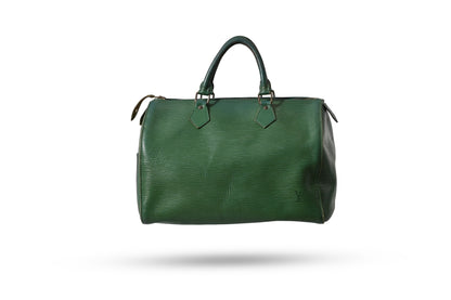 Louis Vuitton Green Leather Speedy Bag