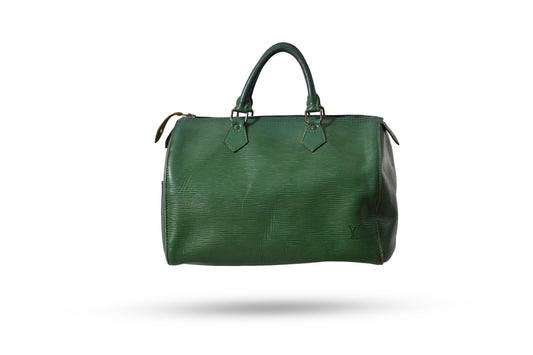 Louis Vuitton Green Leather Speedy Bag