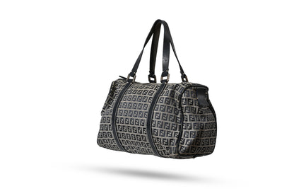 Fendi Zucchino Canvas Boston Bag