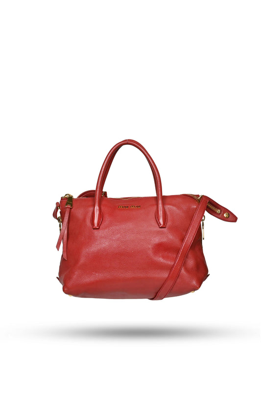 Miu Miu Madras 2Way Bag Red