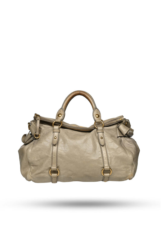 Miu Miu Vitello Lux Bow Bag Sage