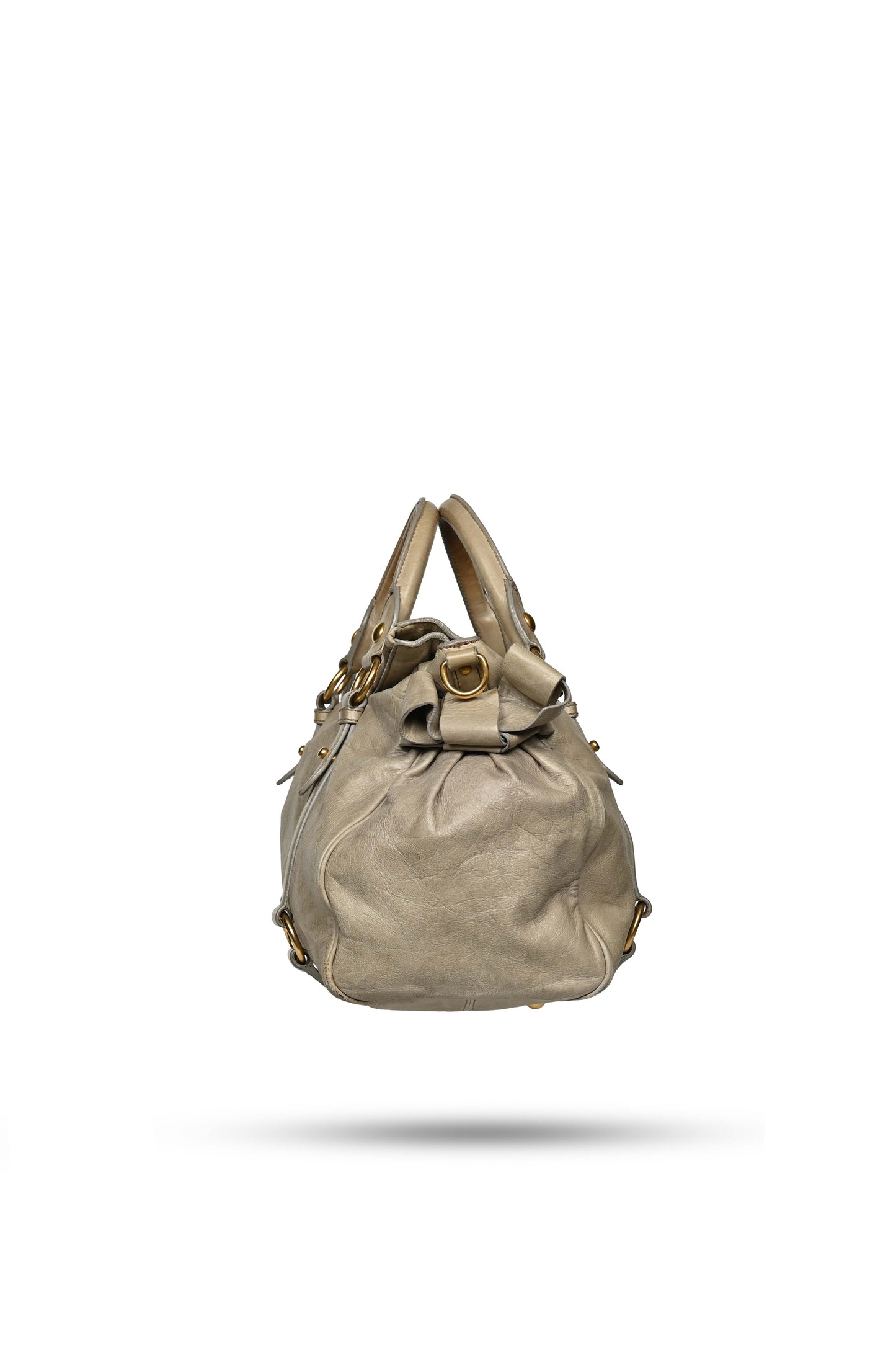 Miu Miu Vitello Lux Bow Bag Sage
