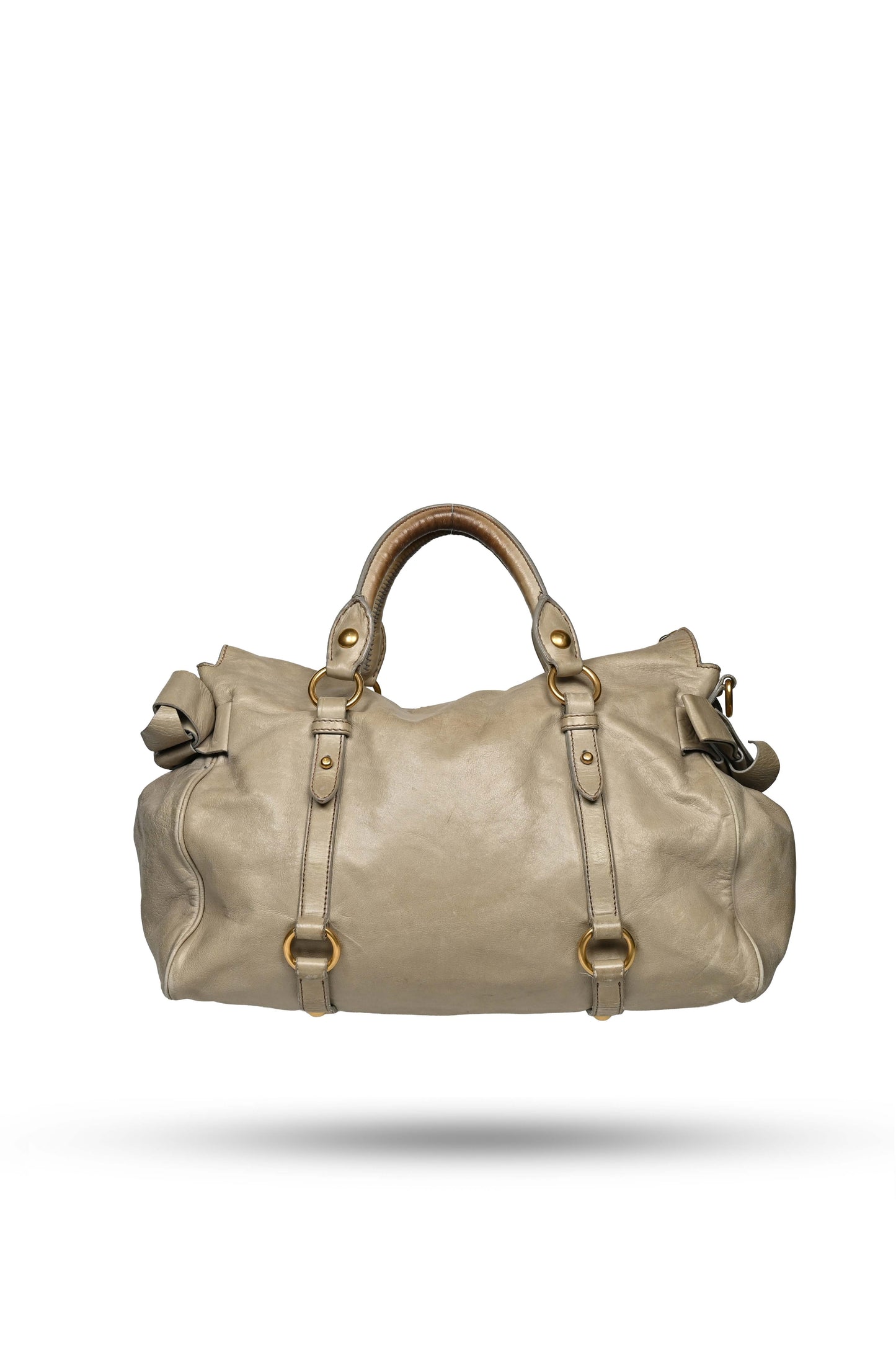 Miu Miu Vitello Lux Bow Bag Sage