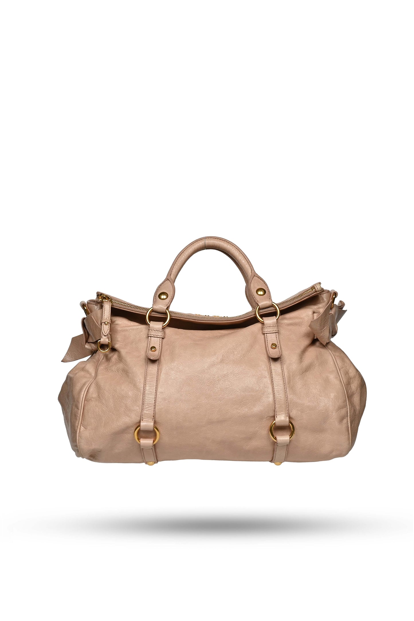 Miu Miu Vitello Lux Bow Bag Dust Pink